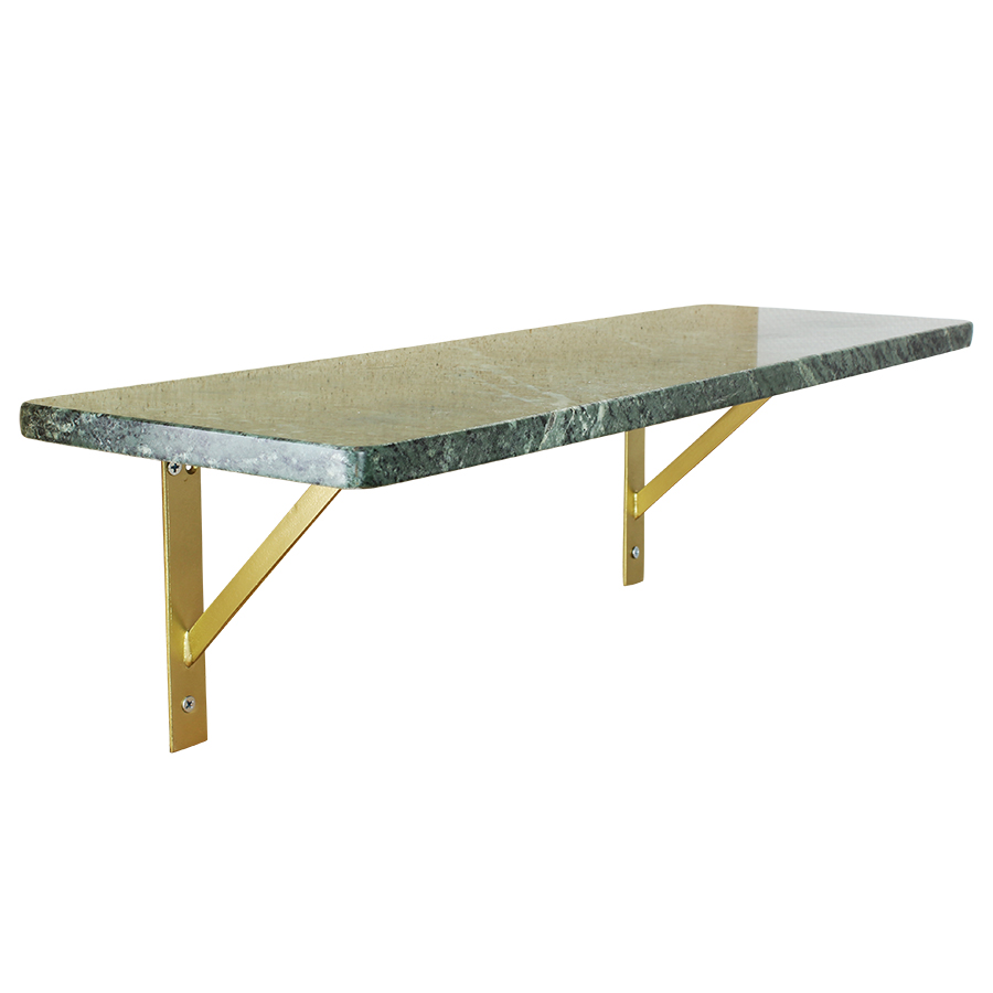 Strömshaga Étagère en marbre, vert / laiton