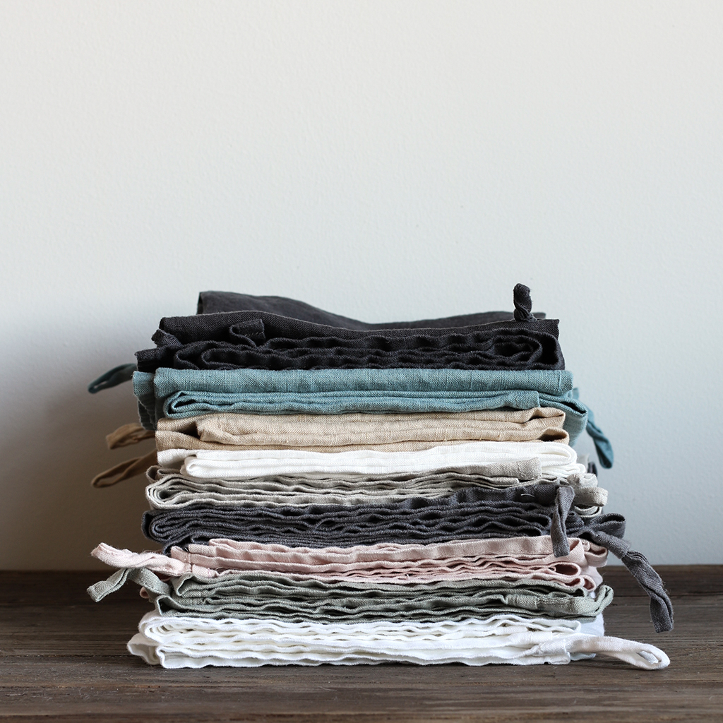 Serviette de cuisine en lin lavé (cinq couleurs)